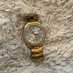 Gold Betsey Johnson Watch